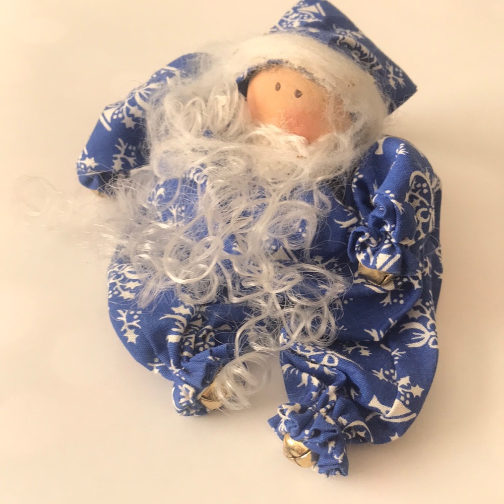 Blue Santa Claus Doll with White Beard